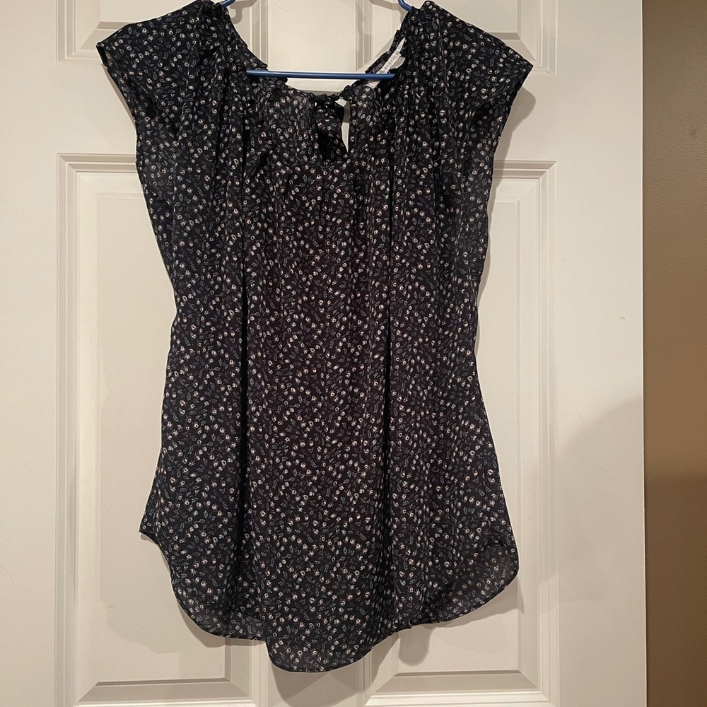 LC Lauren Conrad Blue blouse with tiny flowers